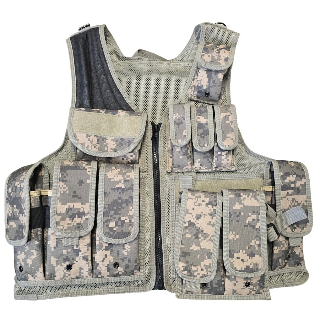 ACU Army Digital Camo Tactical Vest MOLLE Utility Airsoft Paintball Adjustable